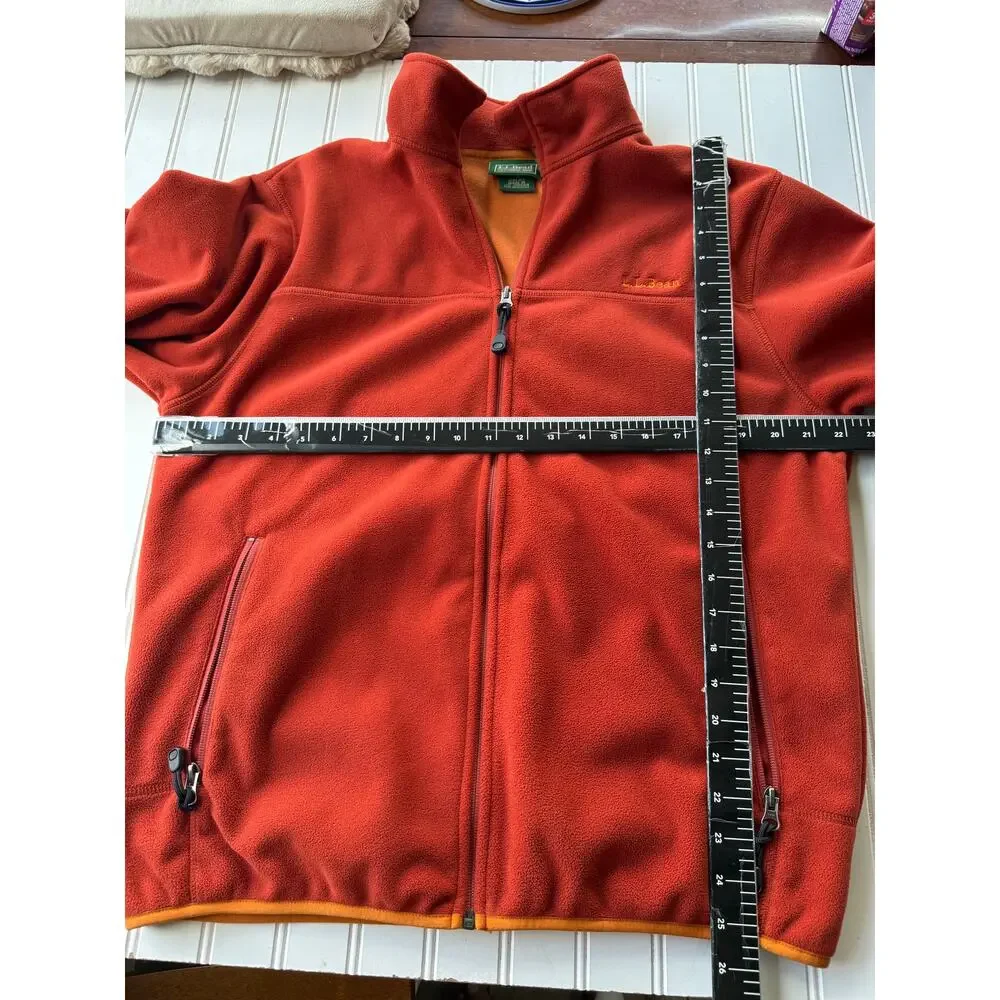 L.L.Bean Men’s Small Full Zip Fleece Jacket Burnt Orange Outdoor Fall